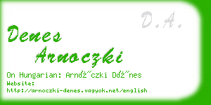 denes arnoczki business card